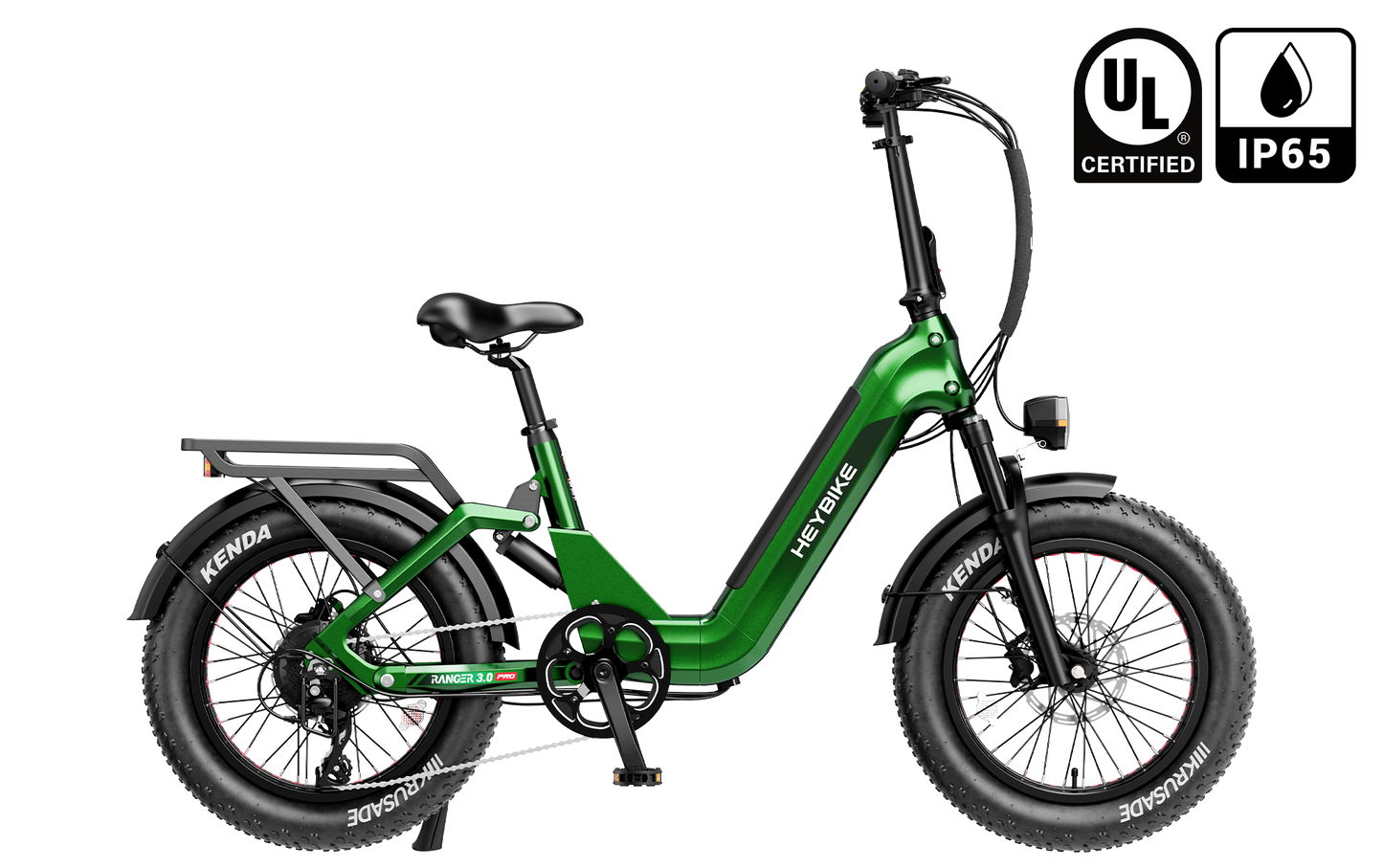 Heybike Ranger 3.0 Pro Folding Electric Bike - 90 Mile Range, Full Suspension - Top Speed 28 MPH
