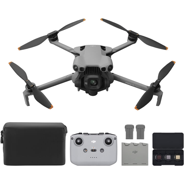 DJI Mini 5 Pro Fly More Combo with DJI RC-N3 controller, batteries and shoulder bag