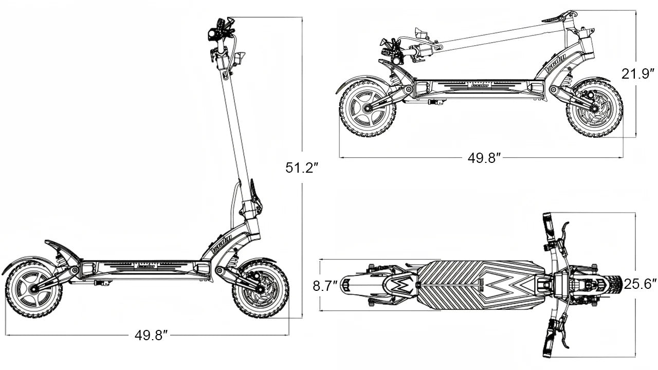 Kaabo Mantis King GT Electric Scooter — Dual Motor 43 MPH