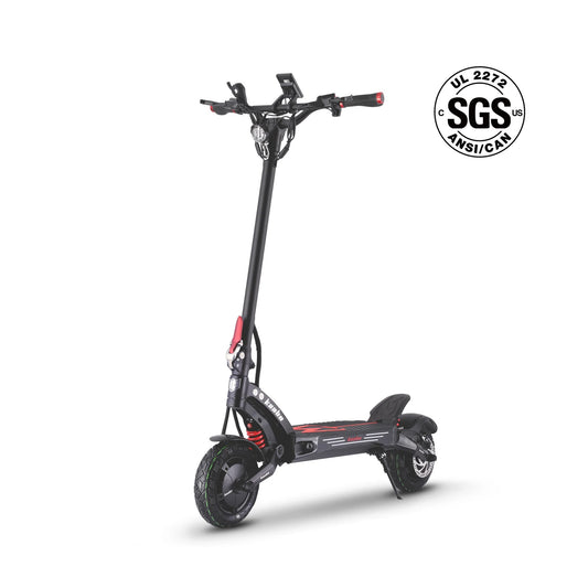 Black Kaabo Mantis King GT electric scooter with red accents on white background