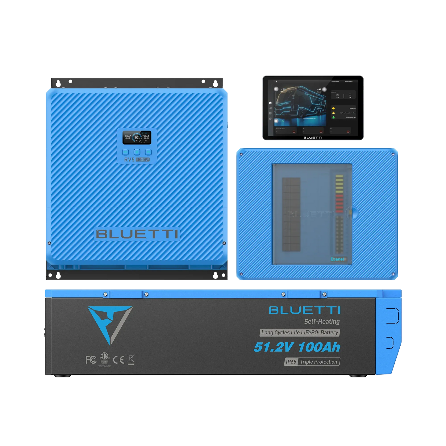 BLUETTI RV5 5kWh RV power kit with B4810 Epanel and Epad
