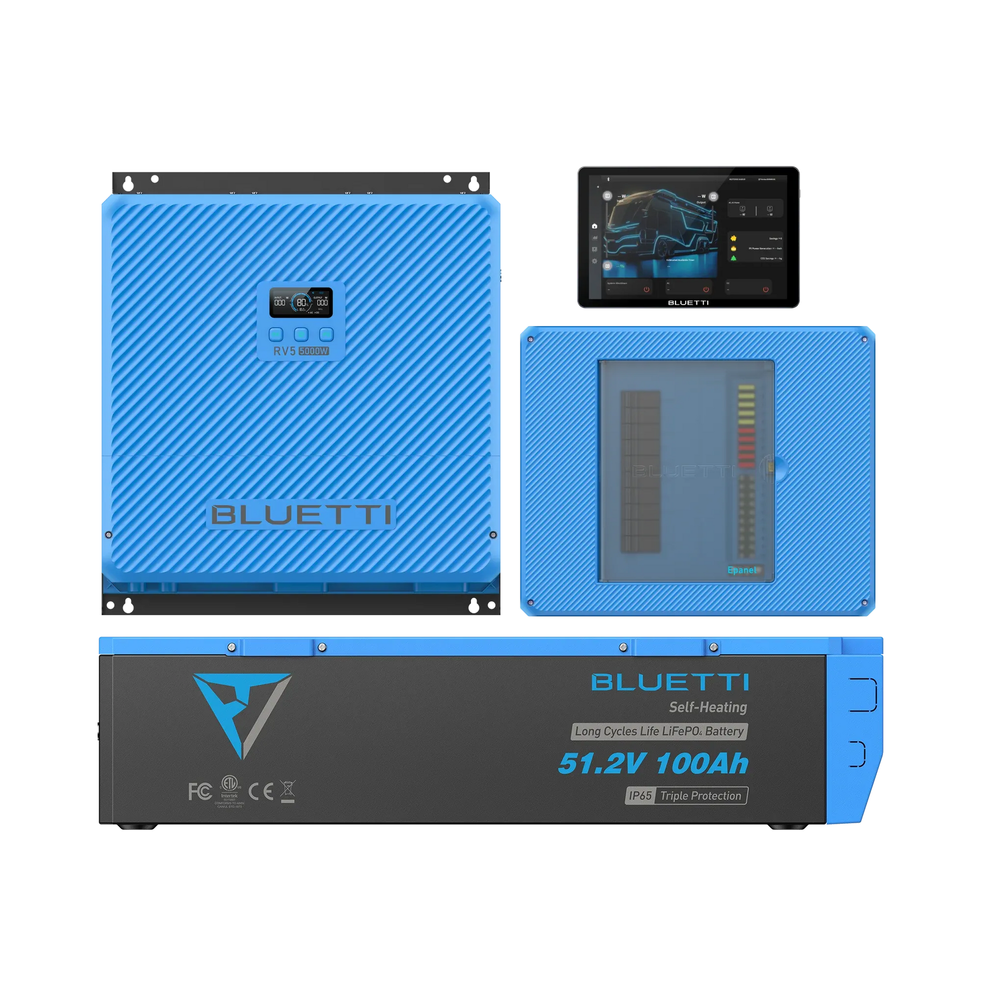 BLUETTI RV5 5kWh RV power kit with B4810 Epanel and Epad