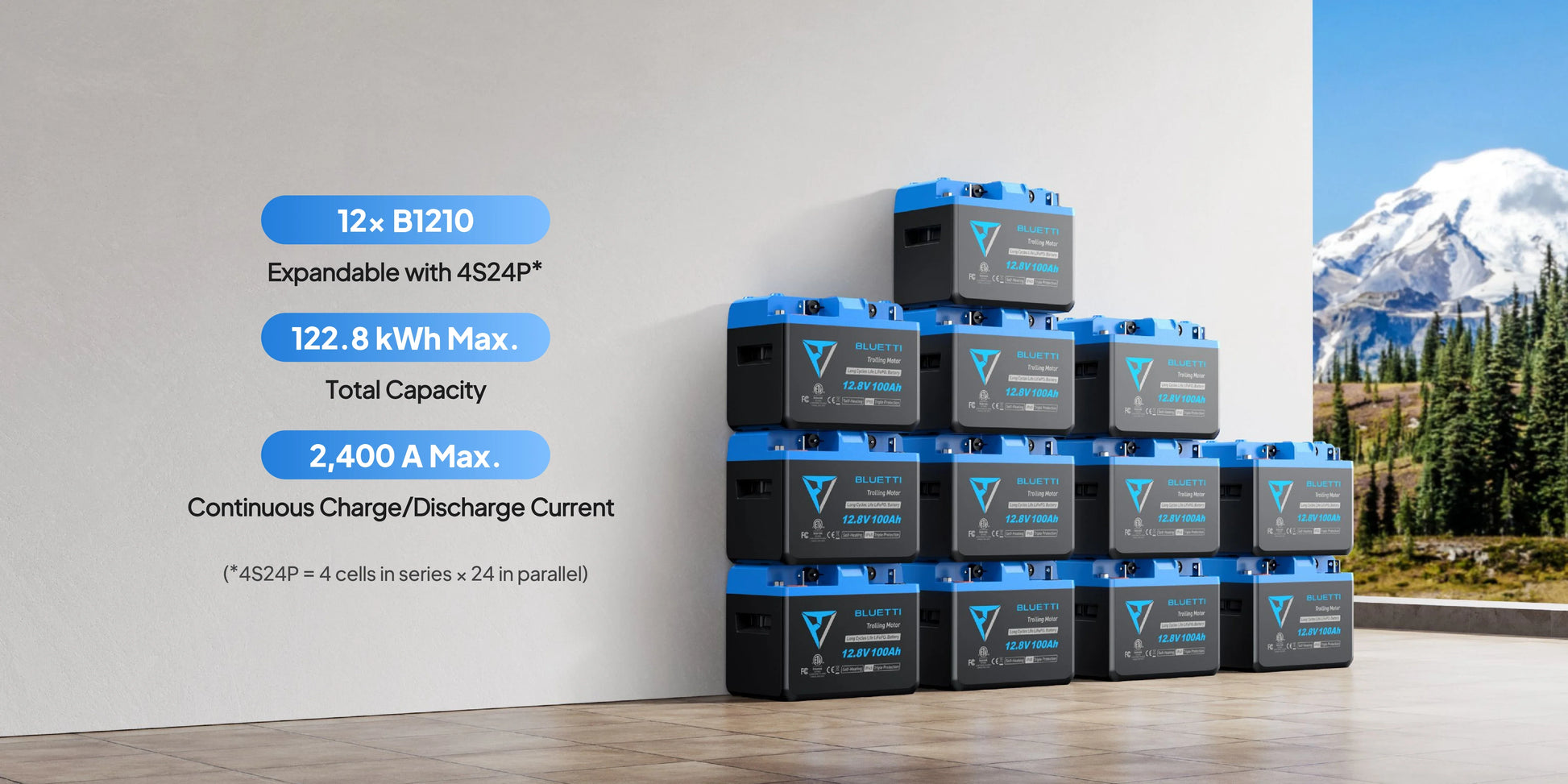 BLUETTI B4810 battery dimensions and 101.4-pound weight