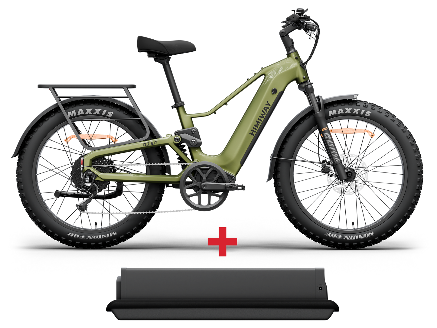 Himiway D5 2.0 Full Suspension Fat Tire eBike — 26" - Top Speed 28 MPH