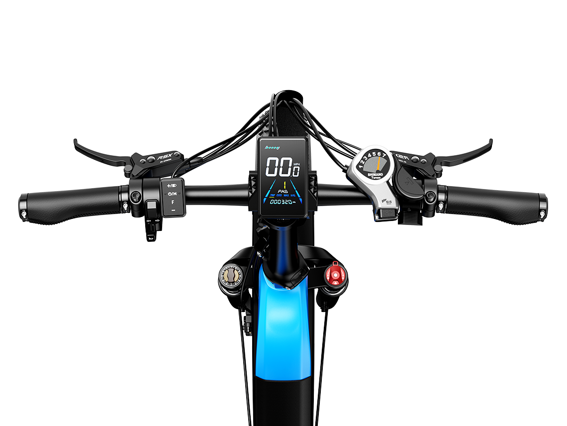 Heybike Horizon handlebar and LCD display view
