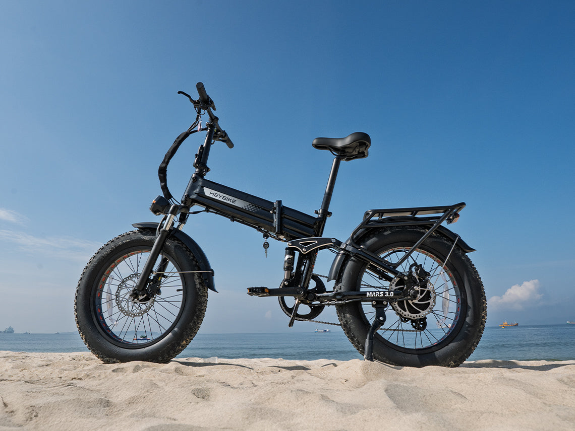 Heybike Mars 3.0 Full Suspension Folding Fat Tire eBike - Top Speed 28 MPH