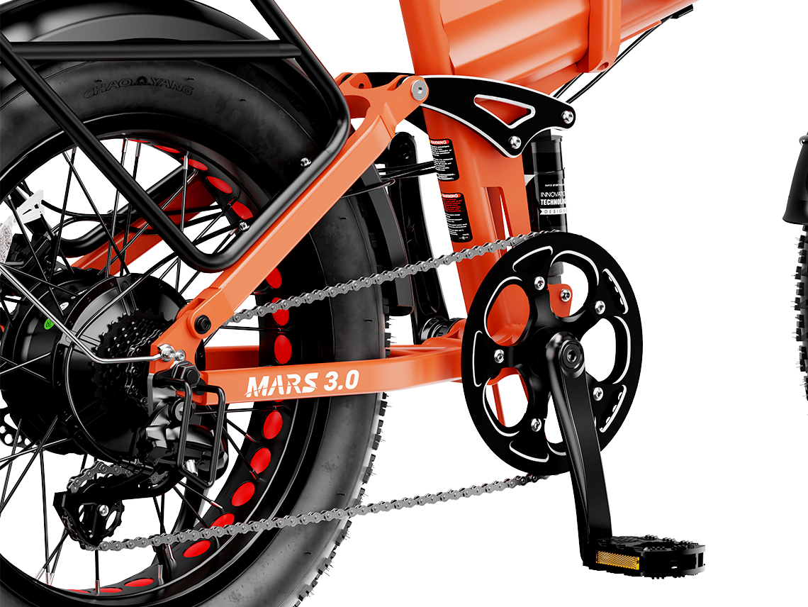 Heybike Mars 3.0 Full Suspension Folding Fat Tire eBike - Top Speed 28 MPH