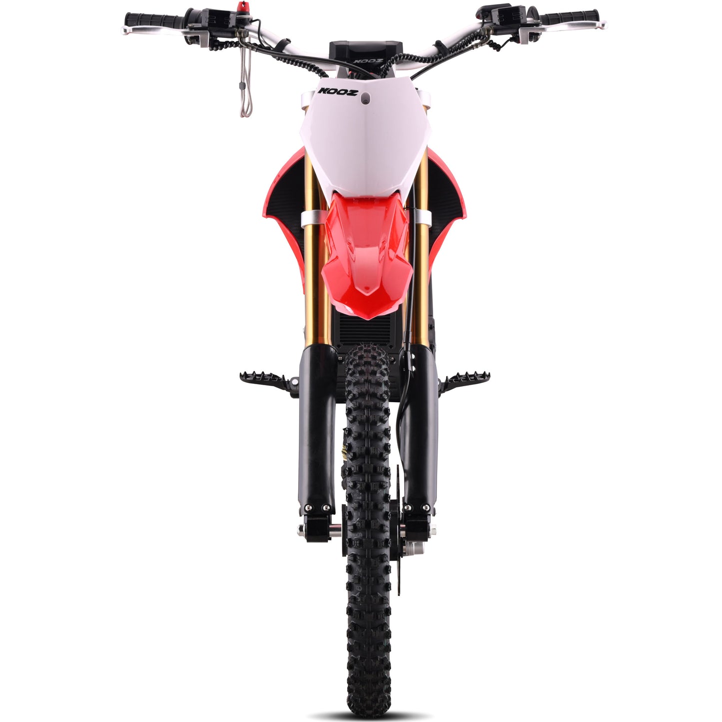 MotoTec Pro 72V 35Ah 8000W 19/16 electric dirt bike in red front view