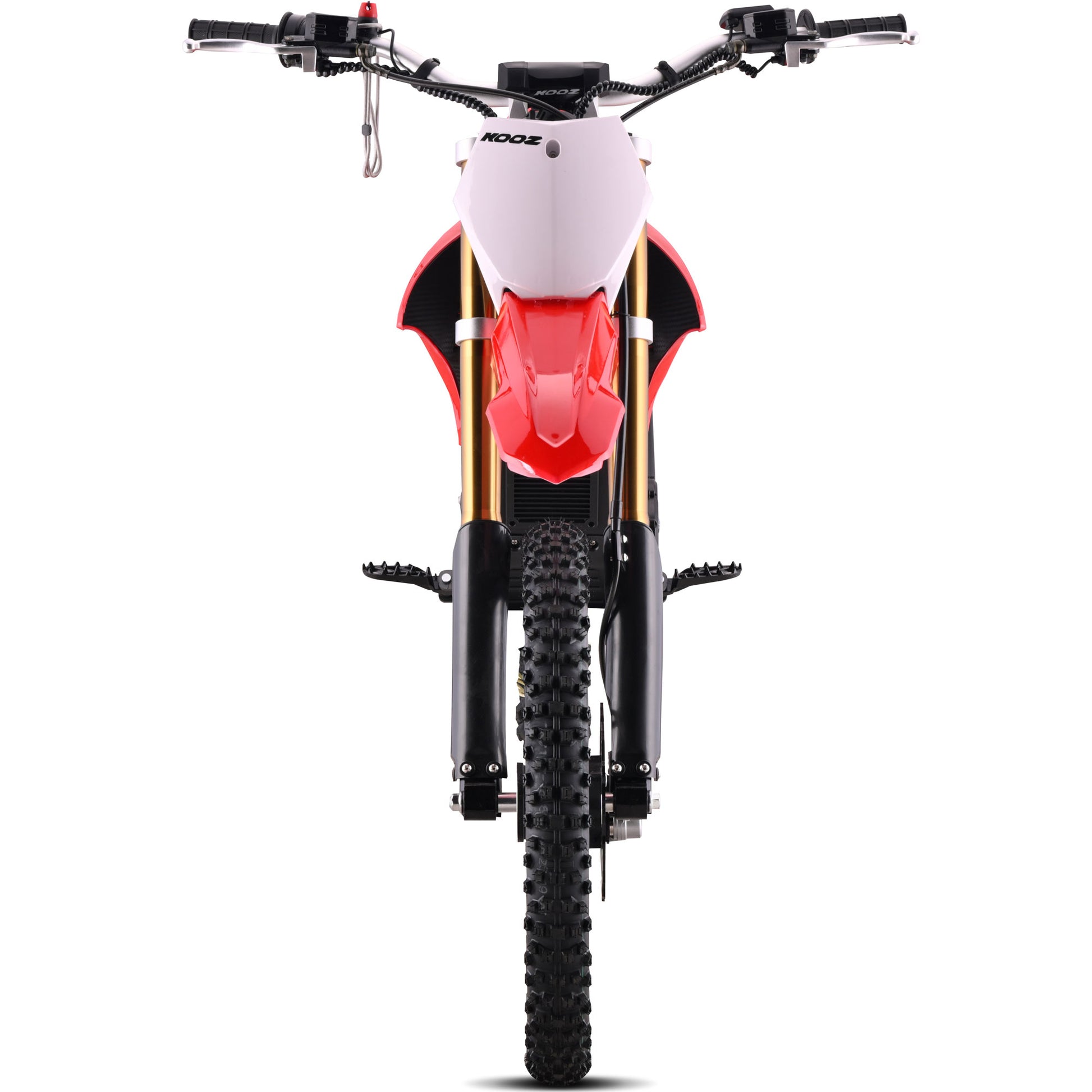 MotoTec Pro 72V 35Ah 8000W 19/16 electric dirt bike in red front view