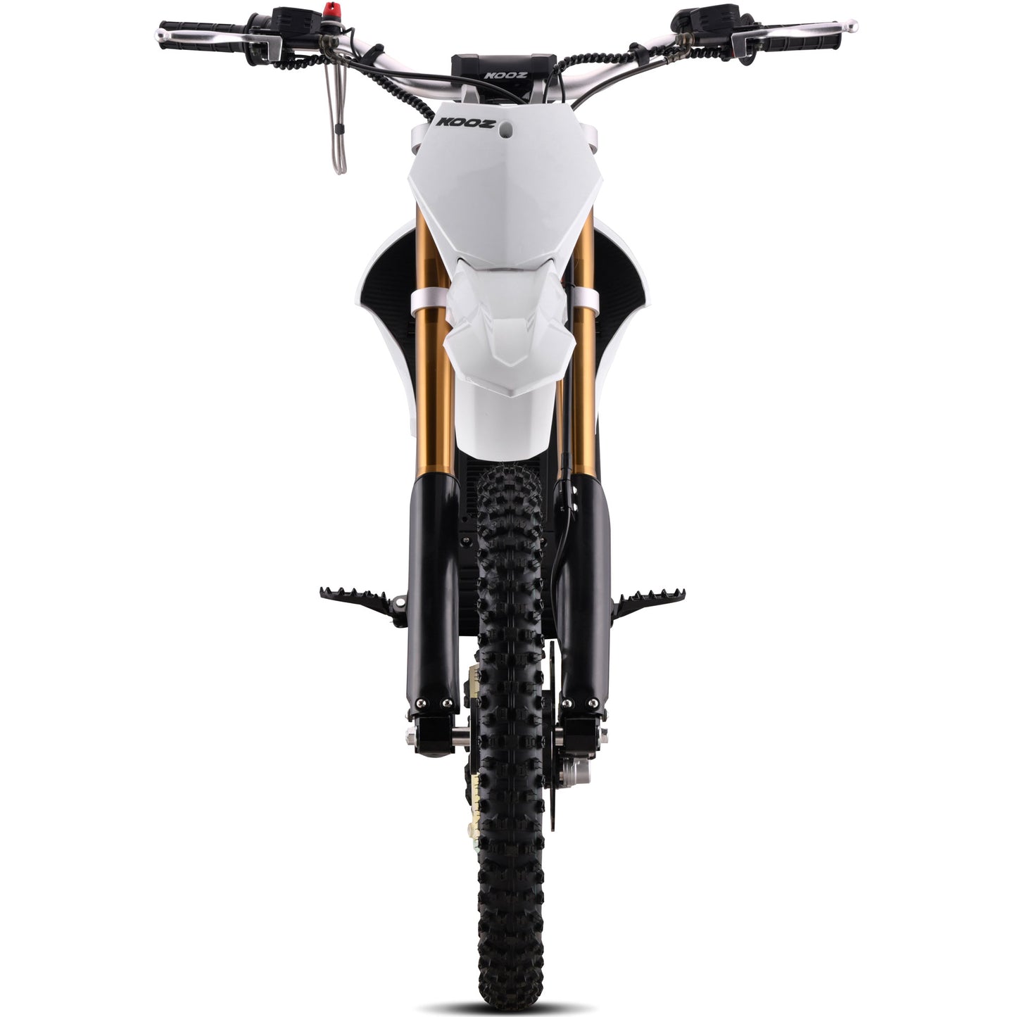 MotoTec Pro 72V 35Ah 8000W 19/16 electric dirt bike in white front view