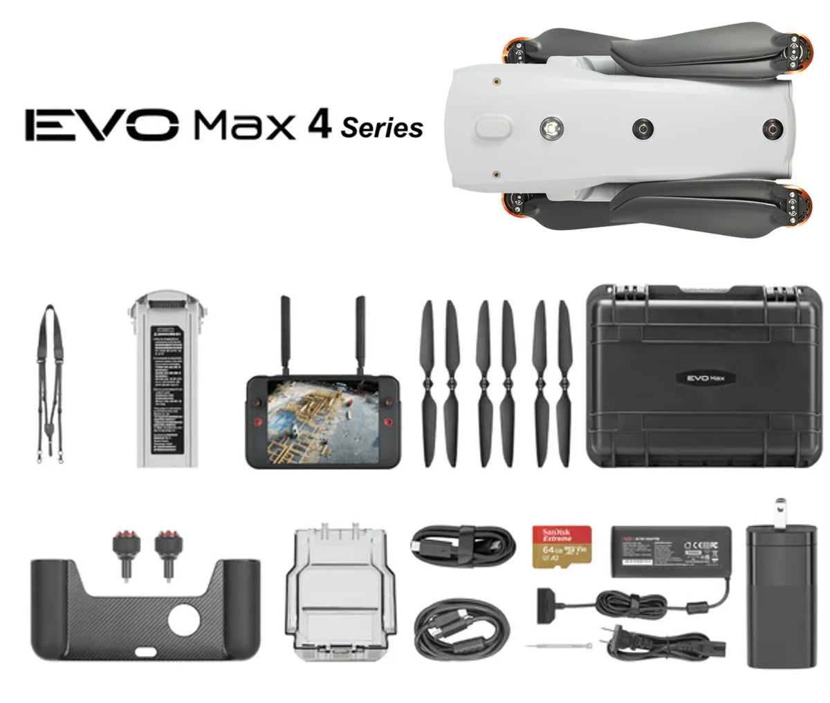 Autel EVO MAX 4T XE Bundle contents with Smart Controller V3, battery, chargers and rugged case