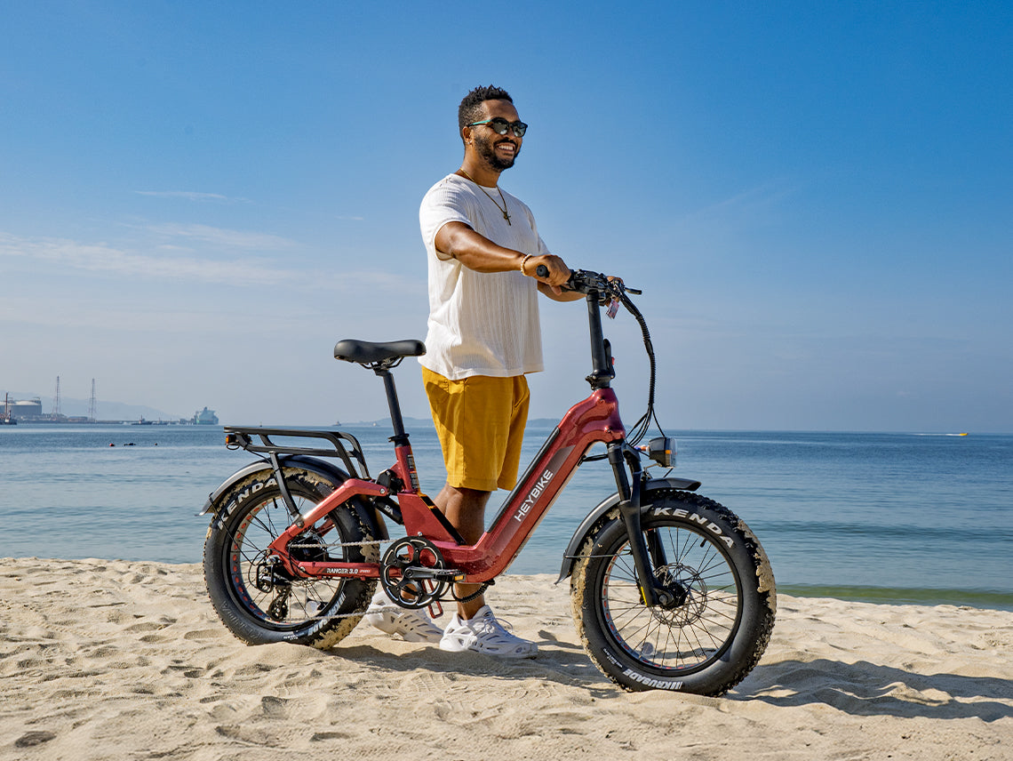 Heybike Ranger 3.0 Pro Folding Electric Bike - 90 Mile Range, Full Suspension - Top Speed 28 MPH