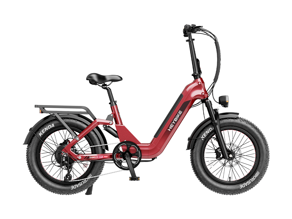 Heybike Ranger 3.0 Pro Folding Electric Bike - 90 Mile Range, Full Suspension - Top Speed 28 MPH