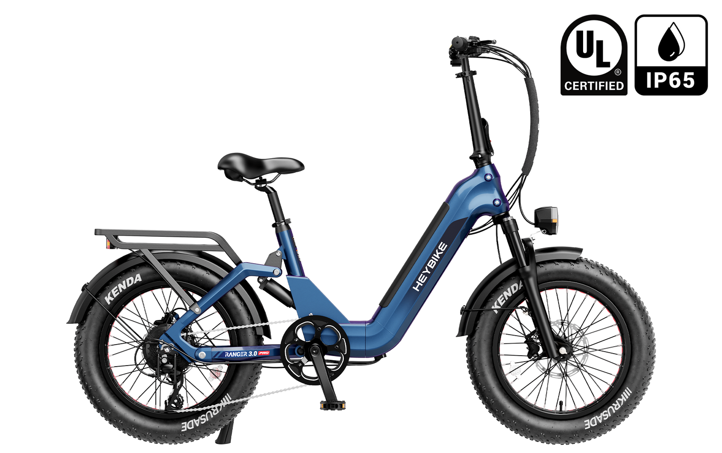 Heybike Ranger 3.0 Pro Folding Electric Bike - 90 Mile Range, Full Suspension - Top Speed 28 MPH