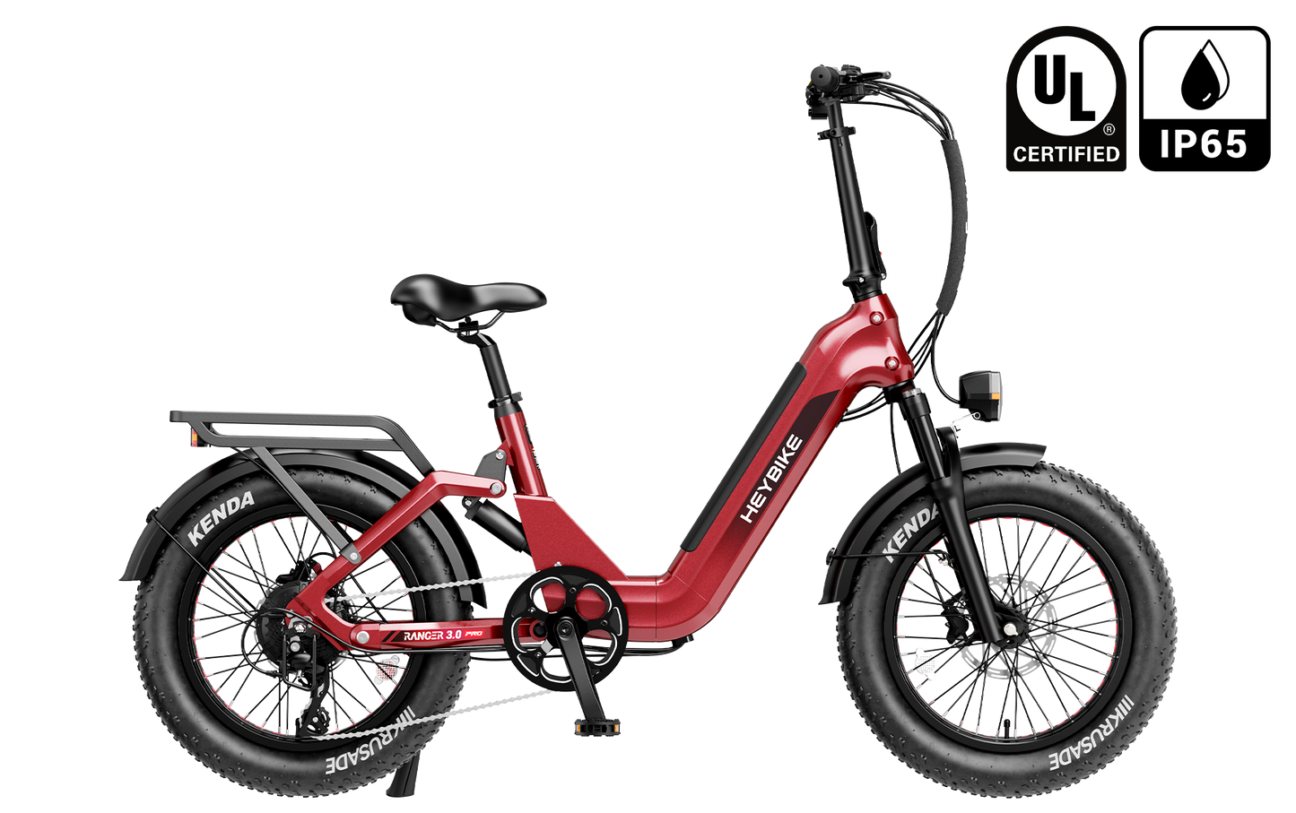 Heybike Ranger 3.0 Pro Folding Electric Bike - 90 Mile Range, Full Suspension - Top Speed 28 MPH