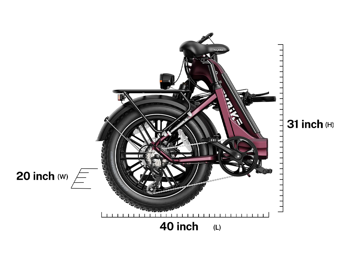 Heybike Ranger S Folding Electric Bike — 55 Mile Range, 28 MPH
