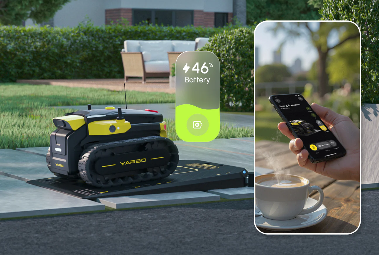 Yarbo Core with mobile app monitoring and remote controls