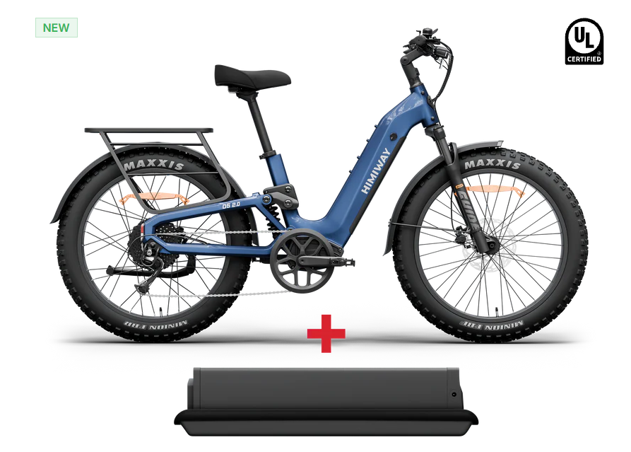 Himiway D5 2.0 Full Suspension Fat Tire eBike — 26" - Top Speed 28 MPH