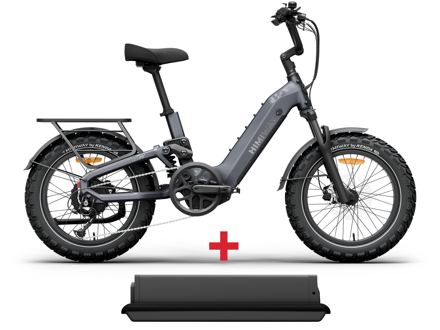 Himiway D5 2.0 20" Compact Full Suspension Fat Tire eBike - Top Speed 28 MPH