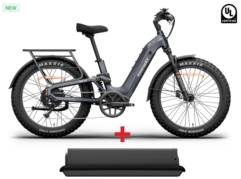 Himiway D5 2.0 Full Suspension Fat Tire eBike — 26" - Top Speed 28 MPH
