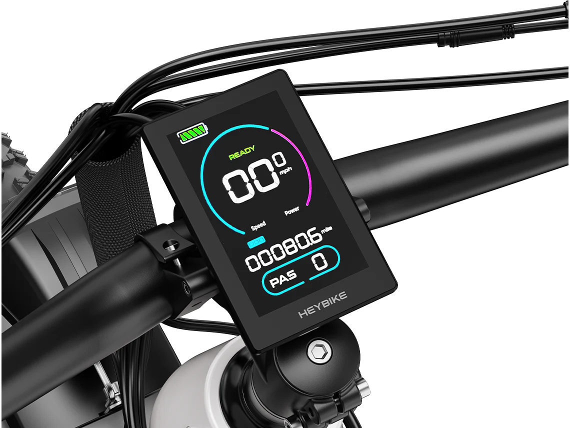 Heybike ALPHA LCD display and handlebar controls