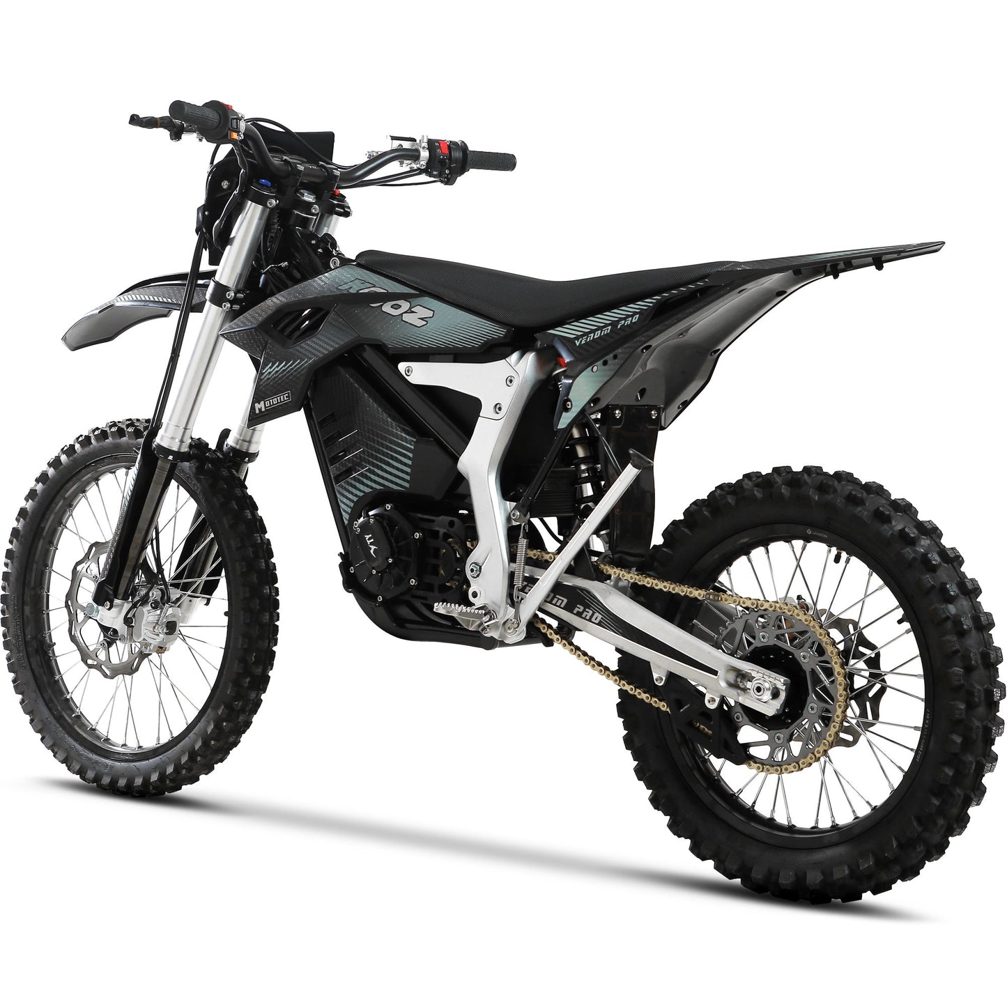 MotoTec Venom 72V 30000W electric dirt bike left side view